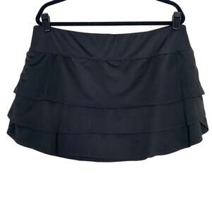 Athleta Black Swagger Tiered Ruffle Skort Size XL